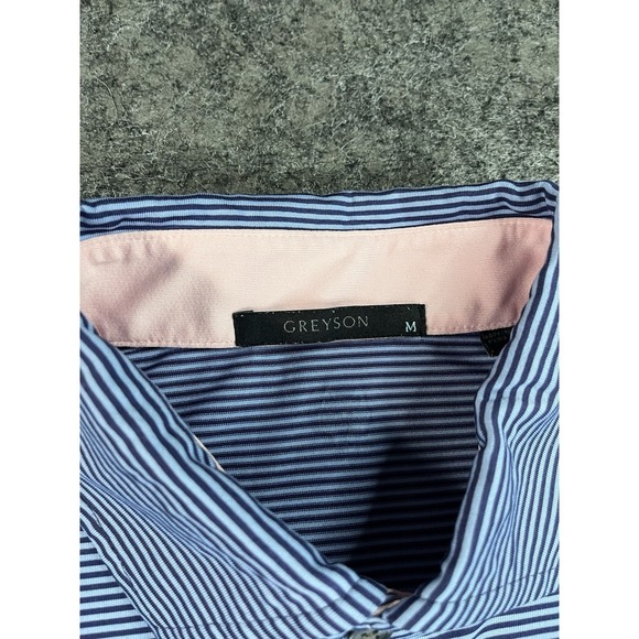 Greyson Golf Polo Shirt Mens Medium Blue Performance Stretch Spur Logo - Picture 8 of 11